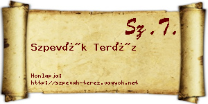 Szpevák Teréz névjegykártya